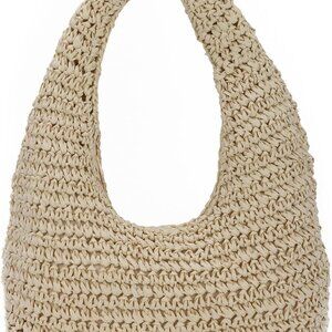Straw Hobo Bag for Women Casual Raffia Vacation Tote Handbag